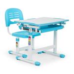 OneConcept OneConcept Tommi, pisaći stol za djecu, dvodjelni set, stol, stolica, visinski podesiv, plava boja