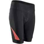 Biciklističke kratke hlače rc500 ženske crno-koraljno crvene