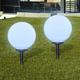 vidaXL Vanjska solarna LED lampa lopta 30 cm 2 kom sa šiljcima za zemlju