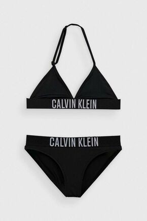 Dječji dvodijelni kupaći kostim Calvin Klein Jeans boja: crna - crna. Dvodijelni kupaći kostim iz kolekcije Calvin Klein Jeans. Model izrađen od elastičnog pletiva.