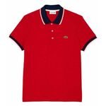 Muški teniski polo Lacoste Regular Fit Stretch Cotton Piqué Contrast Collar Polo Shirt - red