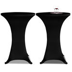 vidaXL Crni rastežljiv stolnjak za stolove Ø70 2 kom