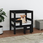 Krevet za pse crni 55 5x53 5x60 cm od masivne borovine