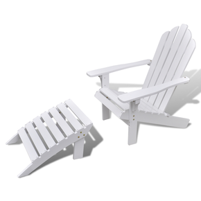 VidaXL Drvena stolica sa osloncem za noge bijela