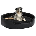 vidaXL Krevet za pse crni 90 x 79 x 20 cm od pliša i umjetne kože