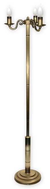 LEMIR O1009/L3 | Prima Lemir podna svjetiljka 160cm sa nožnim prekidačem 3x E14 bronca