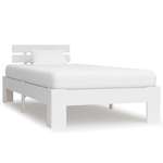 Okvir za krevet od masivne borovine bijeli 90 x 200 cm