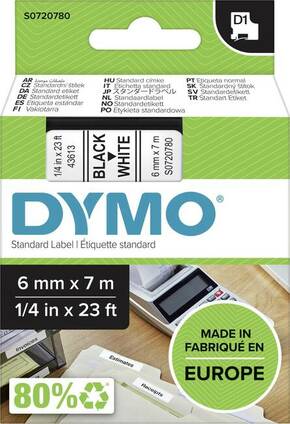 DYMO D1 kazetta 6x7m fekete/fehér