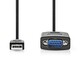 Kabel NEDIS, USB (A) RS232 0,9m, crni