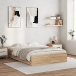 Okvir za krevet s ladicama boja hrasta 120x190 cm drveni