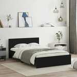 vidaXL Okvir za krevet s uzglavljem crni 135x190 cm