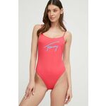 Tommy Jeans Jednodijelni kupaći kostim akvamarin / svijetloroza