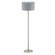 EGLO 95173 | Eglo-Maserlo-GS Eglo podna svjetiljka okrugli 151cm sa nožnim prekidačem 1x E27 sivo, srebrno, poniklano mat