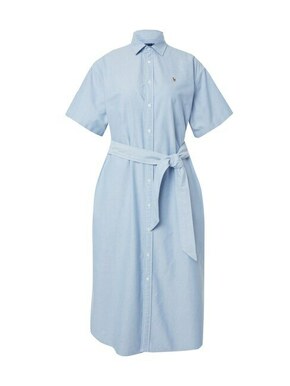 Polo Ralph Lauren Košulja haljina svijetloplava / smeđa