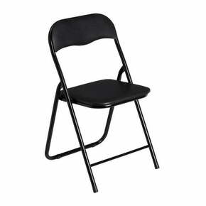 Crna sklopiva blagovaonska stolica od umjetne kože – Casa Selección