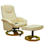 vidaXL Fotelja za masažu krem osloncem noge