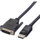 Roline DisplayPort / DVI adapterski kabel DisplayPort utikač, DVI-D 24+1-polni utikač 2.00 m crna 11.04.5772 sa zaštitom DisplayPort kabel