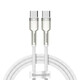Baseus Cafule Series kabel za punjenje/podatkovni kabel USB-C muški na USB-C muški s metalnim terminalima 100W 2m, bijeli