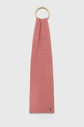 Pamučni šal Polo Ralph Lauren boja: ružičasta