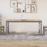 vidaXL Blagovaonski stol Corona sivi 180x90x75 cm od masivne borovine