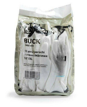 ARDONSAFETY/BUCK WHITE 09/L Natopljene rukavice - maloprodajno pakiranje 12 pari | AR9003/09