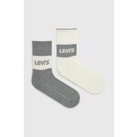 Čarape Levi's boja: siva - siva. Visoke čarape iz kolekcije Levi's. Model izrađen od elastičnog, materijala s uzorkom. U setu dva para.