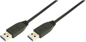 LogiLink USB 3.0 priključni kabel [1x USB 3.2 gen. 1 utikač A (USB 3.0) - 1x USB 3.2 gen. 1 utikač A (USB 3.0)] 1.00 m crna LogiLink USB kabel USB 3.2 gen. 1 (USB 3.0) USB-A utikač
