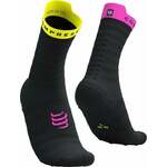 Compressport Pro Racing Socks V4.0 Ultralight Run High Black/Safety Yellow/Neon Pink T1 Čarape za trčanje