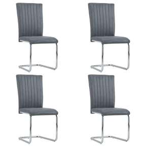 Konzolne blagovaonske stolice sive 4 kom umjetna brušena koža