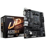 Gigabyte A520M H (rev. 1.x) matična ploča, Socket AM4, AMD A520, 2x DDR4, mATX