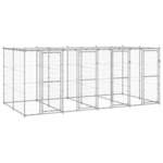vidaXL Vanjski kavez za pse od pocinčanog čelika s krovom 9,68 m²