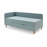 Svijetlo plavi tapecirani krevet s prostorom za pohranu 120x200 cm Cabana – Meise Möbel
