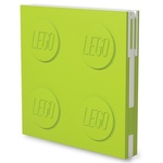 Svjetlozelena četvrtasta bilježnica s gel kemijskom olovkom LEGO®, 15,9 x 15,9 cm