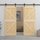 Klizna vrata s priborom za montažu 90 x 210 cm masivna borovina