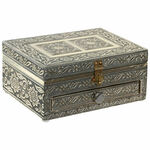 Jewelry box DKD Home Decor 17,5 x 12,5 x 8,5 cm Champagne Natural Aluminium