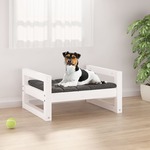 vidaXL Krevet za pse bijeli 55,5x45,5x28 cm od masivne borovine