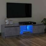 TV ormarić s LED svjetlima siva boja betona 120 x 30 x 35 5 cm