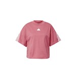 Pamučna majica adidas boja: ružičasta - roza. Majica kratkih rukava iz kolekcije adidas. Model izrađen od debele, lagano elastične pletenine.