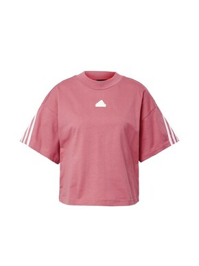 Pamučna majica adidas boja: ružičasta - roza. Majica kratkih rukava iz kolekcije adidas. Model izrađen od debele