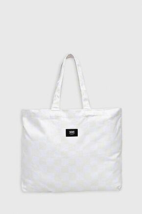 Torbica Vans boja: bijela - bijela. Velika torbica iz kolekcije Vans. bez kopčanja izrađen od tekstilnog materijala.