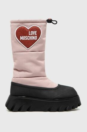 Čizme za snijeg Love Moschino boja: ružičasta - roza. Čizme za snijeg iz kolekcije Love Moschino. Model izrađen od kombinacije tekstilnog i sintetičkog materijala.