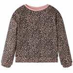 vidaXL Dječja topla majica s uzorkom leoparda srednje ružičasta 92