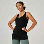 Majica bez rukava za fitness ženska 500 crna