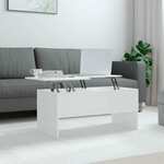 Stolić za kavu sjajni bijeli 102x50,5x46,5 cm konstruirano drvo