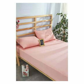 Ružičasta pamučna plahta s gumom 180x200 cm – Mila Home