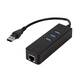 LOGILINK USB 3.0 type A to gigabit adapter to 1x RJ45 and 3x USB 3.0