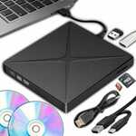4v1 prijenosni vanjski CD i DVD USB 3.0 SD čitač