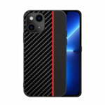 WEBHIDDENBRAND maskica za iPhone 13, silikonska, carbon crna s crvenom crtom