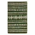 Zeleno-bijeli pamučni tepih Webtappeti Ethnic, 55 x 140 cm