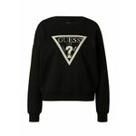 GUESS Sweater majica bež / crna / prozirna